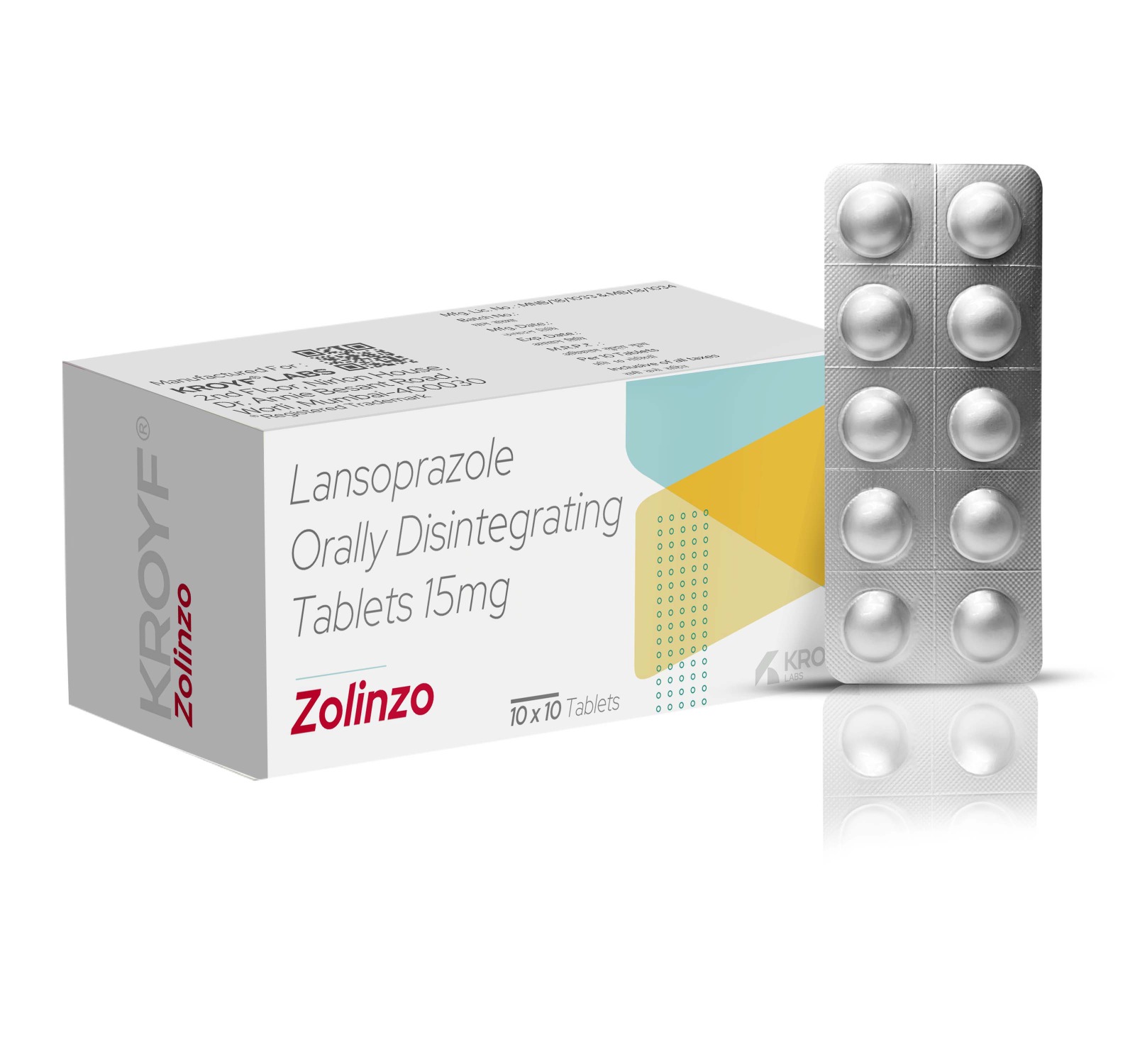 ZOLINZO TAB, Compositions of ZOLINZO TAB are Lansoprazole 15mg (Dispersible Tab), ZOLINZO TAB offered by Kroyaf Labcorp
